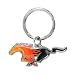 Ford Mustang Flaming Pony Logo Metal Key Chain, Key Charm, Keychain by iPick Image for 2000 to 2018 Mustang