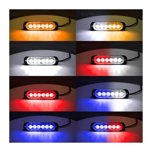 Barras de luces intermitentes de 6 LED de 12V con destello estroboscópico 3