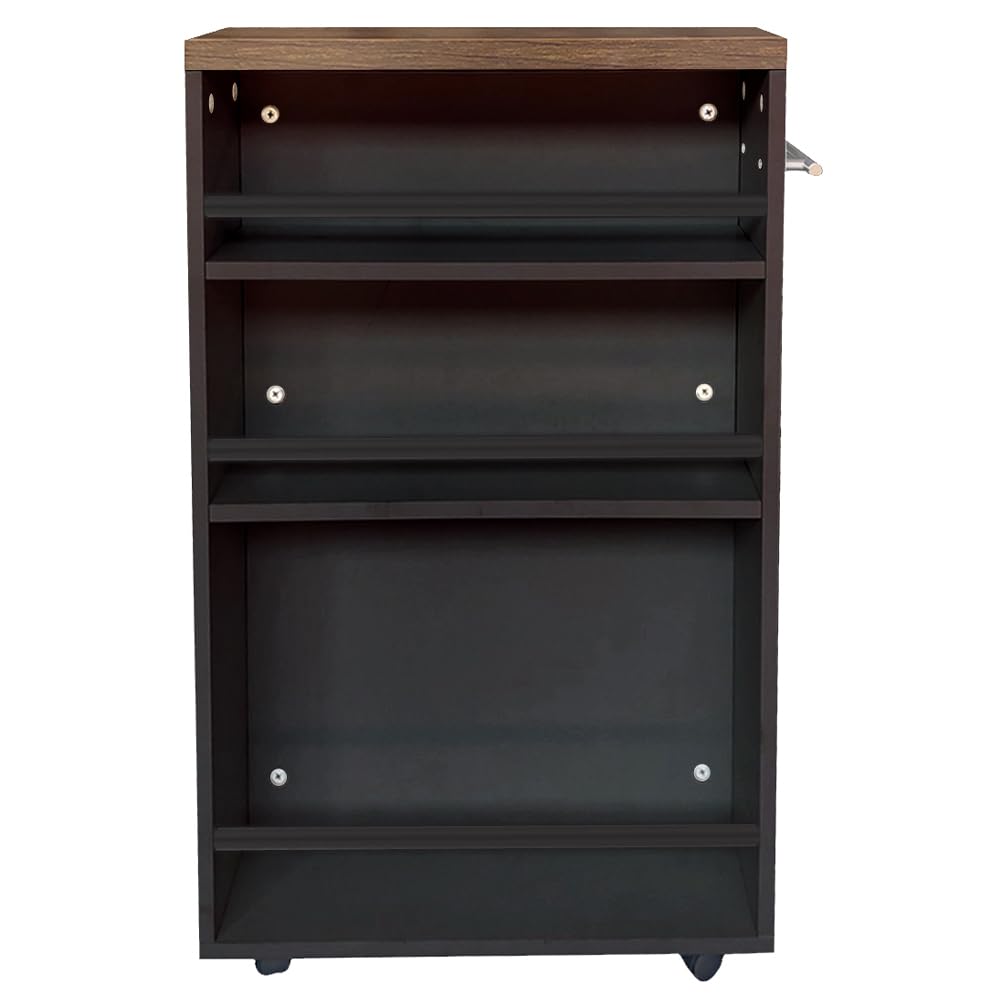 Shally Dogan Carrello Portaoggetti da Cucina Slim Design Industrial, Carrellino Multiuso Salvaspazio Nero con 4 Ripiani e Ruote Mobili a 360°, Scaffalatura Portatutto 50 x 16 x 80 cm (Nero)