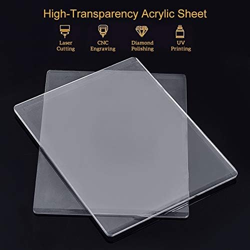 BENECREAT 2 Packs 19.5x15cm Clear Acrylic Cutting Pads Transparent Acrylic Die Cutting Plates for Die Cutting Work, 3mm and 5mm