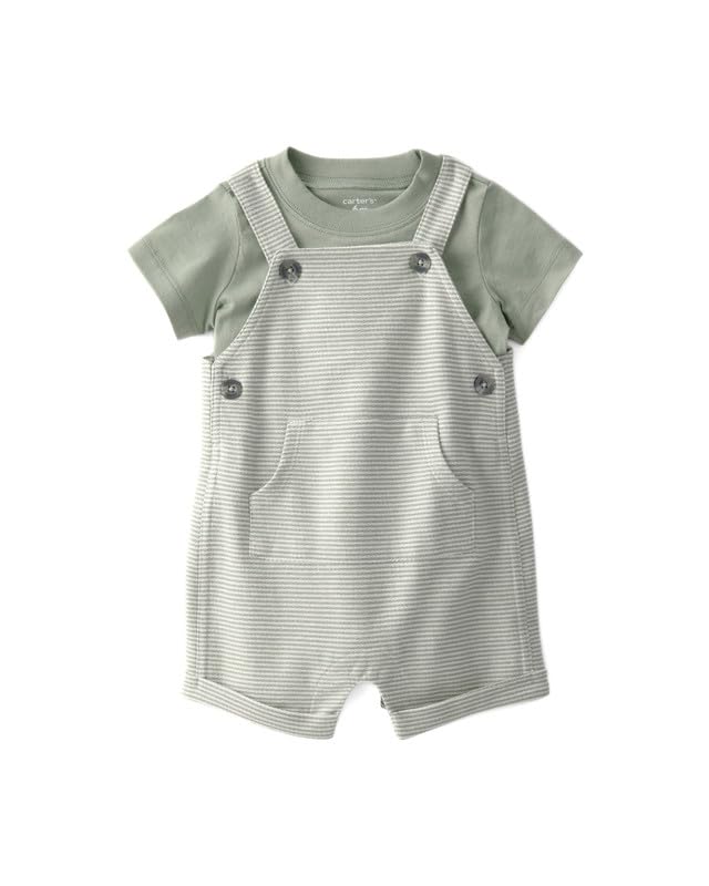 Image of Carter's Baby Boy 2-Piece Easter Bunny Shortall Set | Cotton Shortalls & Top Outfit 1U606410