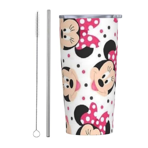 ミッキーマウス アニメ ストロー&ストローブラシ付き マグカップ コーヒーカップ 600ml コンビニカップ タンブラー ステンレス製 保冷 保温 車用 蓋付き 持ち運び 水筒 大容量 直飲み キャラクター 人気 プレゼント
