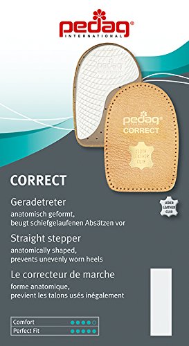 Pedag Correct, German Made Medial And Lateral Wedge Heel Straightener Insert, For Pronation And Supination, Knock Knee Pain, Bow Legs, Vegetable Tanned Leather, Medium (Women 8 To Men 7) #TOP1