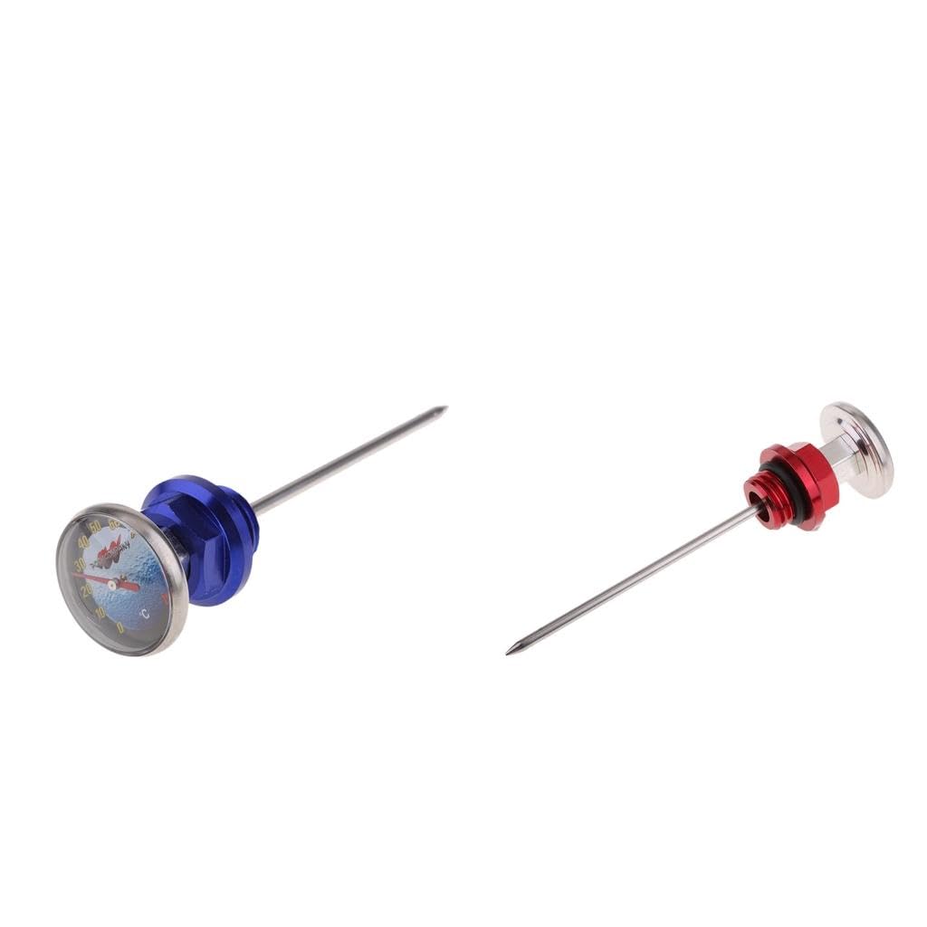14.5cm Oil Tank Dipstick w/Temperature Gauge for 110 125cc Scooter Red+Blue|2 Pieces Oil Tank Dipstick|Temperature Gauges-image-39