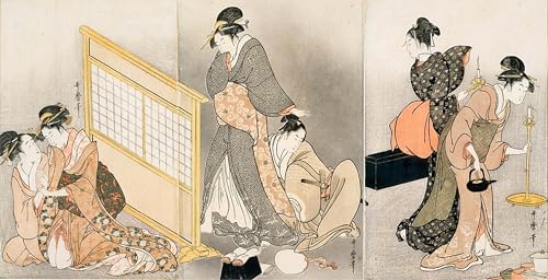 Toile Kitagawa Utamaro pour habiller un grand mur vide de salon avec une peinture moderne