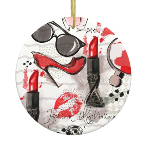 Pintalabios cosméticos con perfume y decoración de Navidad,...