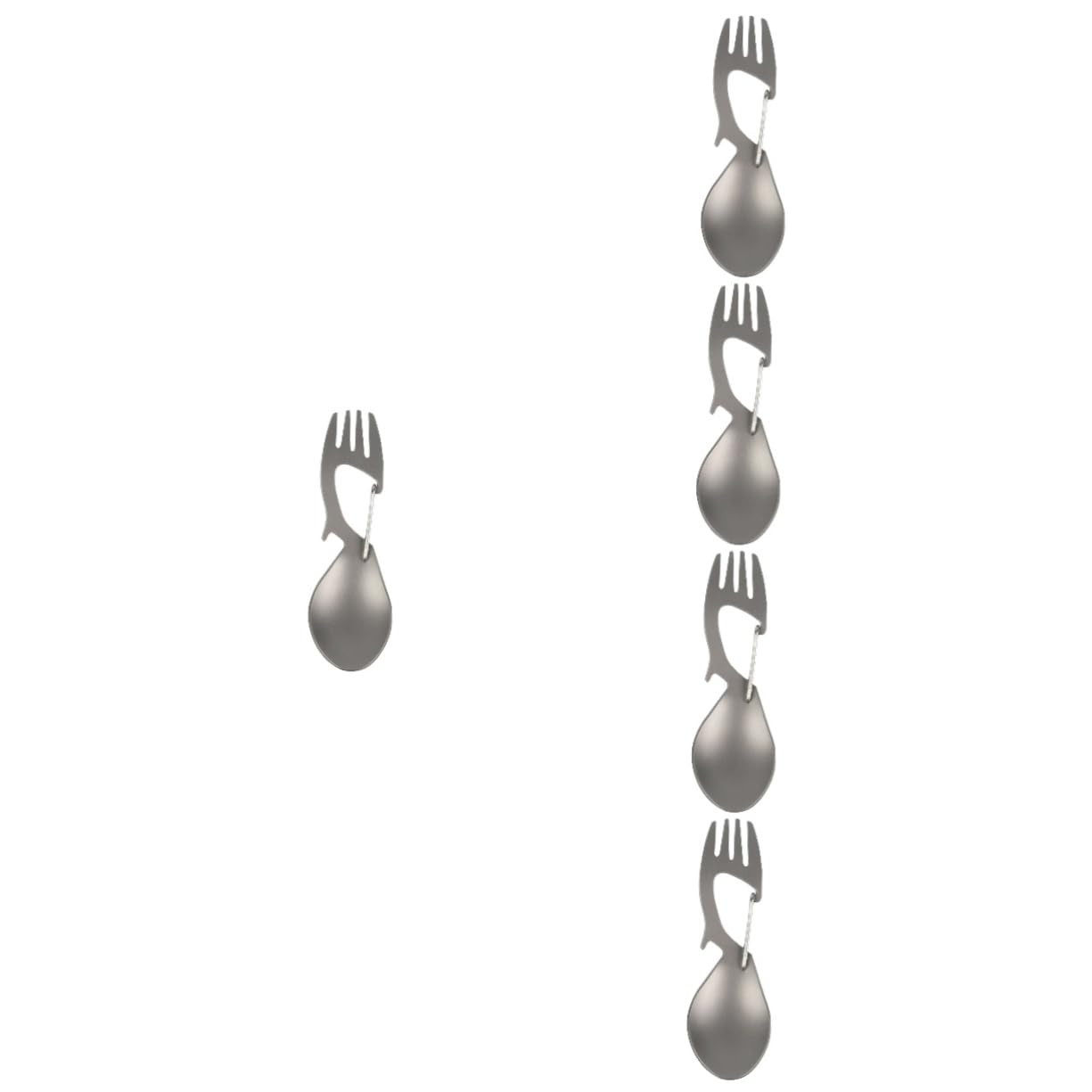 UKCOCO 5 Pezzi Stunzioni Multifunzionali Di Titanio Forchetta in Titanio Utensile Zaino in Spalla Viaggio Portatile Piccolo Utensili Pieghevole Forchetta Da Campo Multifunzione
