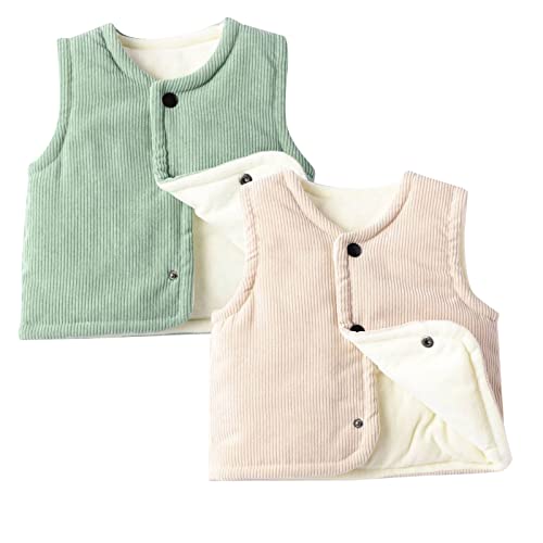 Kids Toddler Fleece Cotton Jacket Vest Puffer Thicken Coat for Boys Girls Windproof Winter Outwear Vest
