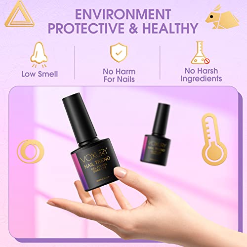 Voxury 8Pcs Color Changing Gel Nail Polish Set White Nude Gel Nail Blue Purple Nail Gel Long Lasting Glitter Black Nail Gel Polish Color Changing Colors Series Soak Off Led/Uv Nail Lamp #TOP6