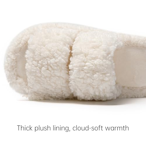 Cute Fluffy Warm Fuzzy Soft Plush Open Toe Slippers Comfy Autumn Winter Indoor Outdoor Slippers4