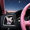 Pink Car Air Fresheners Vent Clips for Women, Cute Dual Butterfly Diamond Rhinestone Sparkly Bling Air Freshener Accessories Automobile Aroma Diffusers,Car Accessories,Air Freshener #2