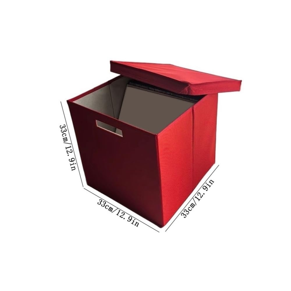 birene Archiviazione CD/DVD Scatola pieghevole for dischi in vinile in tessuto Oxford con coperchio for custodia for CD in cartone for ufficio domestico(Blue)