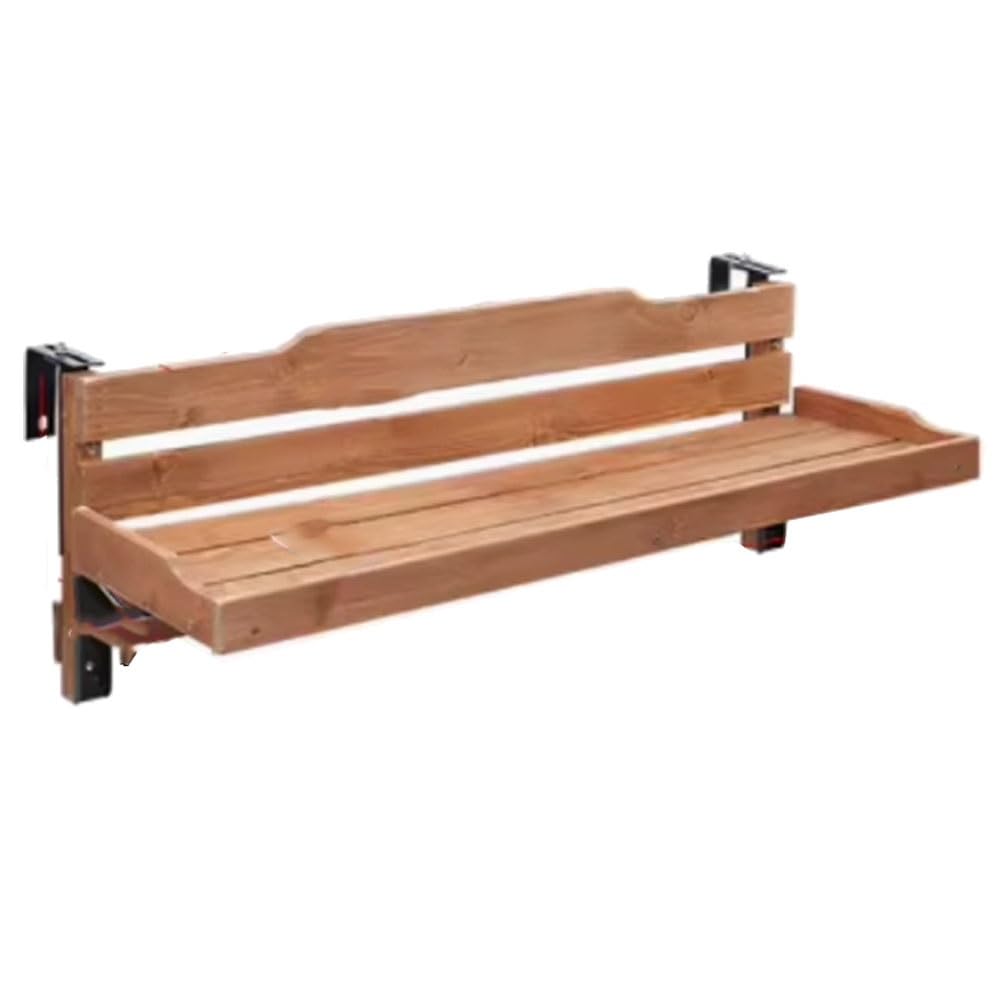 Jardinière à balustrade pliable orange de 90cm en bois massif pour un balcon fleuri