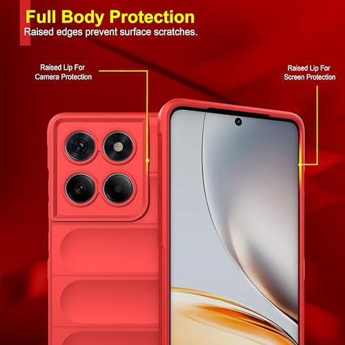 Image of amazon basics Back Case Cover for Motorola Edge 60 Fusion 5G | Compatible for Motorola Edge 60 Fusion 5G Back Cover | Liquid Silicon Magic Case with Camera Protection | Red