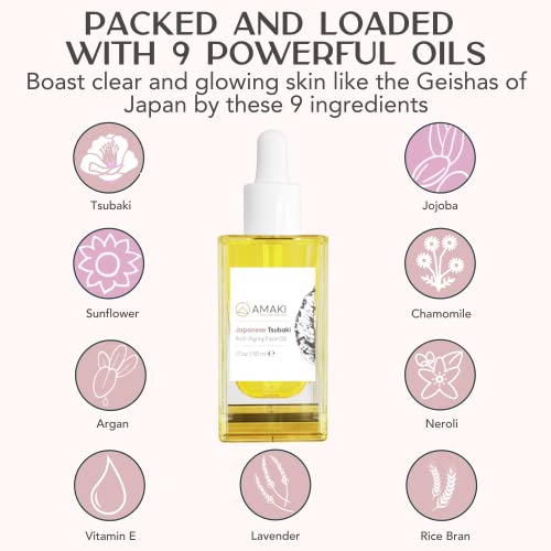 Japanese Tsubaki Oil - Best Face Moisturizer for Women. Face Oil for Gua Sha, Anti Aging, Hydrating Face Moisturizer and more! Facial Moisturizer for Women Anti Aging by Amaki (50ml) - Thumbnail 4