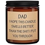 Christmas Gifts for Dad Gifts for Men Who Have Everything Funny Unique Personalized Gag Gift for Bonus Dad Stepdad Fathers Birthday Mens Gift Ideas from Kids Daughter Son, 9oz Lavender Candle
