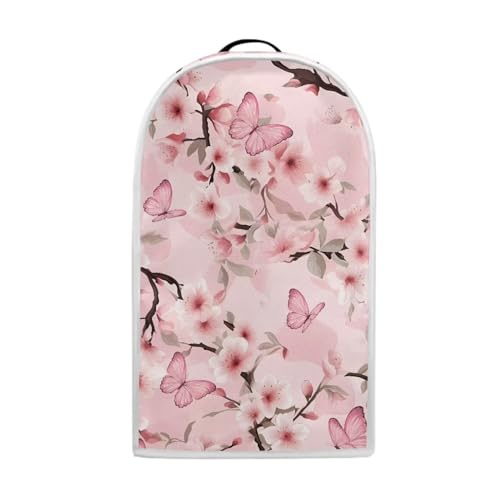 doginthehole Pink Floral Butterfly Blender Cover with Top Handle Dustproof Coffee & Juicer Maker Food Processor Protector Case Small Kitchen Appliance Dust Cover for Home Decor