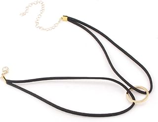 KESYOO Fashion Women Gothic Choker Necklace 3 Styles Black White Brown Chic and Comfortable