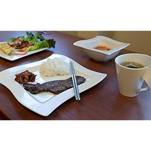 Villeroy boch new wave 4 piece place setting dinner salad plate bowl and mugpremium porcelain dinnerware white  urban country home decor