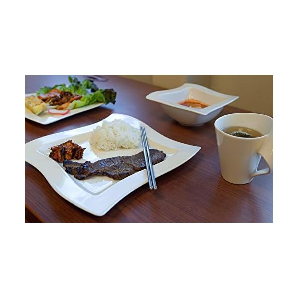 Villeroy boch new wave 4 piece place setting dinner salad plate bowl and mugpremium porcelain dinnerware white  urban country home decor