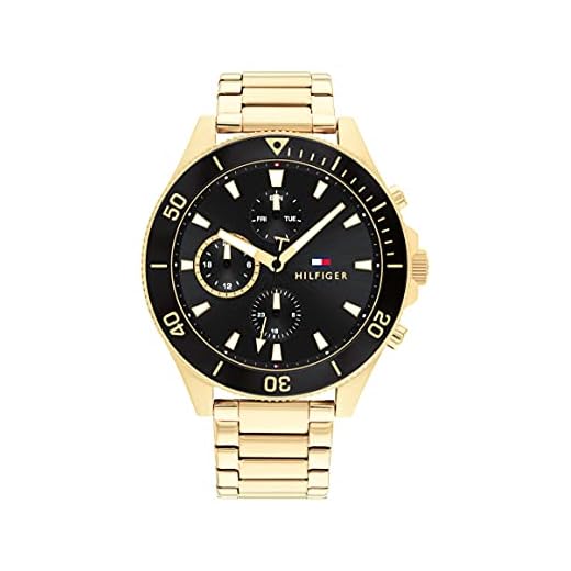 Tommy Hilfiger Reloj Analógico de Cuarzo multifunción para hombre con Correa en Acero Inoxidable dorado - 1791919