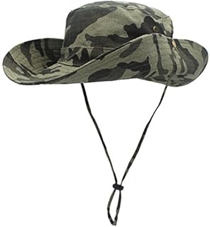 outfly Camouflage Sun Hat UV Protection Wide Brim Summer Hat Bucket Hat Hiking Hat Safari Hat Breathable with Adjustable Chin Strap