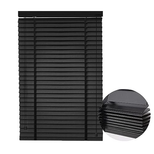 Persianas Venecianas Negras, Estores De Madera Con Listones 50mm/2in, Persianas Enrollables Impermeables Para Exteriores, Estores Horizontales Para Ventanas/puertas/patios,WxH-50x120cm/20*47in