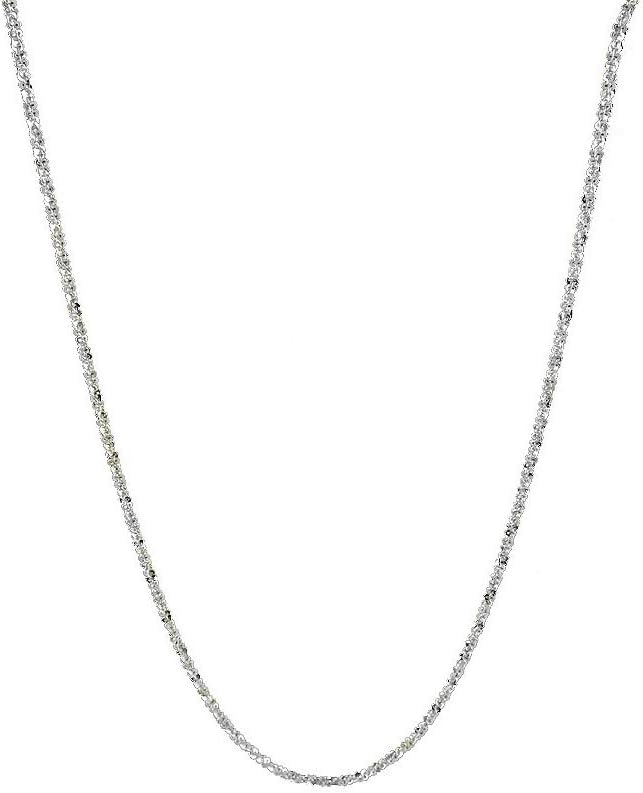 Sterling Silver Diamond Cut 2MM Sparkle Chain Necklace Criss cross Necklace- Shiny Necklace Sparkling Chain Sterling Silver Necklace