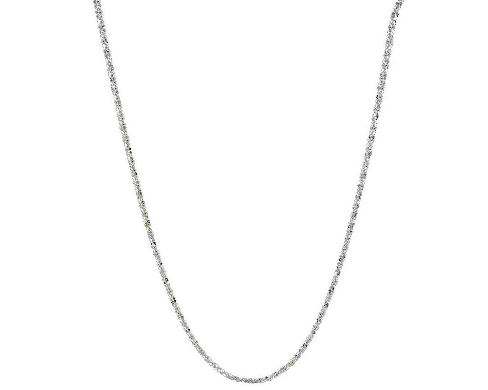 Sterling Silver Diamond Cut 2MM Sparkle Chain Necklace Criss cross Necklace- Shiny Necklace Sparkling Chain Sterling Silver Necklace
