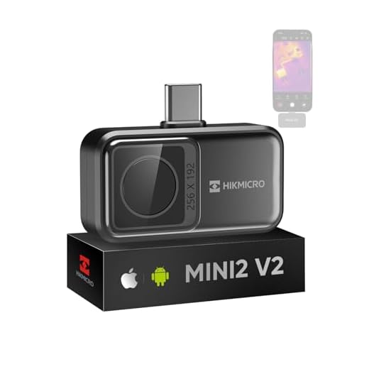 Wärmebildkamera HIKMICRO Mini2 V2, 512x384 SuperIR Auflösung, ＜40mK, 25Hz, iOS/Android, 50° Weitwinkel, Infrarot Kamera unterstützt iPhone 15/16, USB-C/Lightning-Anschluss (Adapter inklusive)