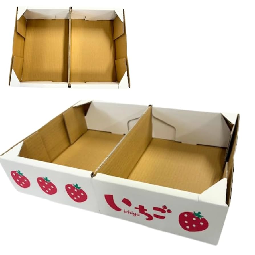 Amazon | 段ボール イラストいちご4P セパレート 335×240×75mm