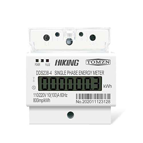 Medidor de energía monofásico 220V 60Hz de carril DIN y 100A para monitorizar vatios-hora y kWh 2