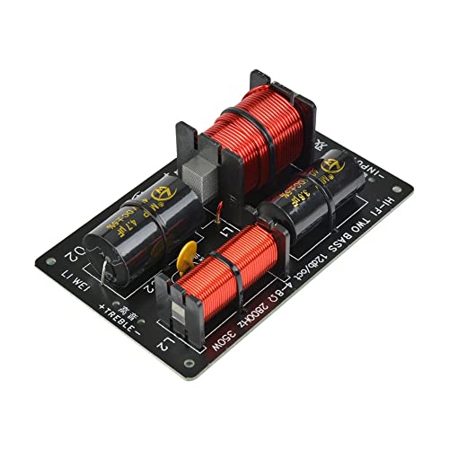 JINGERL 2PCS 350W Speaker Crossover Treble +Dual Bass 3 Ways Frequency Divider For 4-8 Ohm Speakers Filter 12dB 2800Hz 700W