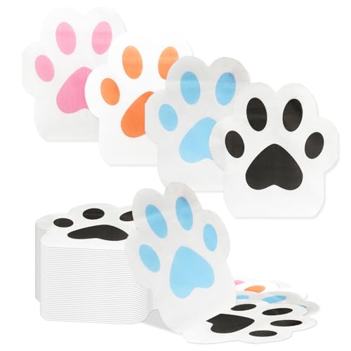 Kotkiddy 40 Piezas Servilletas de Cumpleaños para Perros Imprimen Cuatro Patas de Color Decoración de Mesa para Fiesta Temática de Perritos de Baby Shower para Niños y Ni