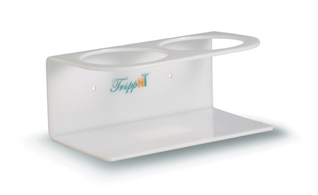 TrippNT 50571 White Polyethylene Bottle Holder, Stores 3 Bottles of 500mL, 4" Diameter x 11.25" Width x 3" Height
