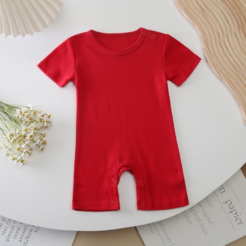Newborn Short Sleeve Romper Solid Jumpsuit Cotton Infant Clothes Baby Girl Boy One-Piece Outfit 0-12 Months2