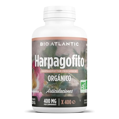 ✿ Harpagofito Orgánico - Garra del Diablo 1600 mg por dosis diaria - Articulaciones - 400 comprimidos - Alta Concentración, Formato Ahorro, Premium y Vegetal