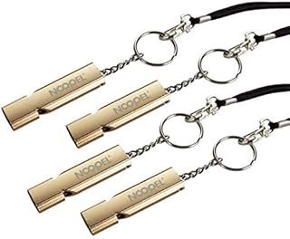 Noopel Emergency Survival Whistle Double Tubes Safety Whistles 2 pack with lanyard and keychain for Boating Outdoor Camping Hiking Hunting Sports Dog Training