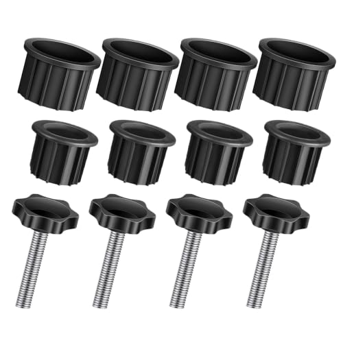 Juego de Repuestos para Base de Sombrilla Negra Lurrose de 12 Piezas con Tapa de Orificio 2