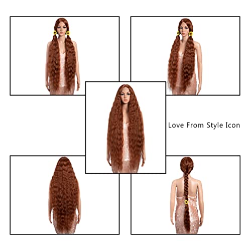Perruque bouclée thermorésistante 102 cm avec lace front invisible - 5