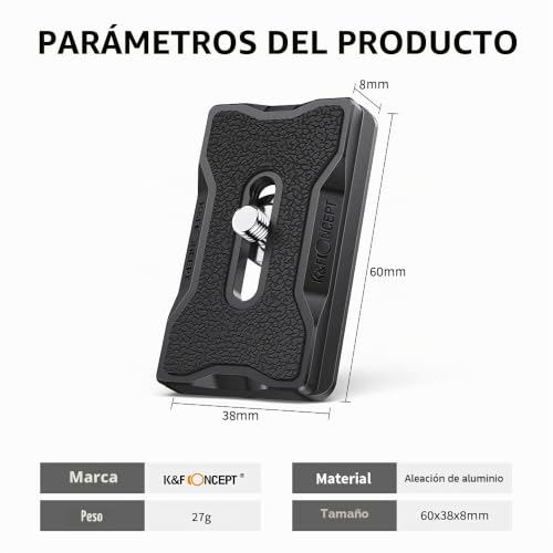 Placa de liberación rápida universal Arca-Swiss con tornillo adaptable de 1/4" a 3/8" 2