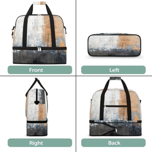 Sports Gym Bag Oil Painting Abstract Large Travel Duffel Bag With Shoe Compartment Foldable Waterproof Carry-On Weekend Travel Bags for Camping Overnight Yoga Hospital Travel Bags3