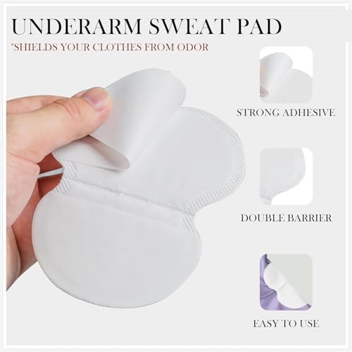 Image of Disposable Under-arm Sweat Pads for Men & Women - Highly Absorbent Cotton Sweat Shields, Peel-Off Adhesive, Odour Control & Anti-Stain Underarm Liners - Pack of 30