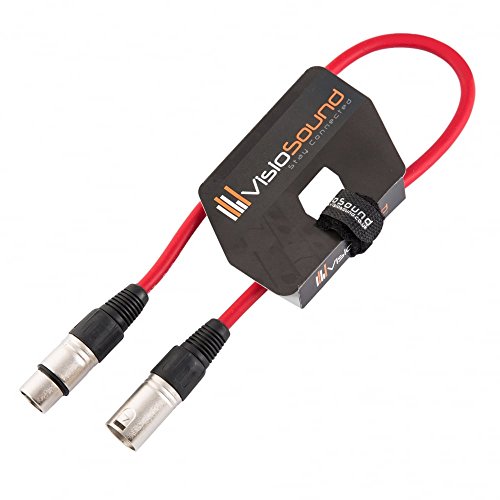 Image of VisioSound Male to Female XLR Mic Lead/Balanced Microphone/Mic Patch Cable / 7 Colours 0.5m Red
