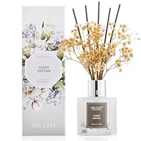 Airkeep Raumduft Clean Cotton Duft, Reed Diffuser mit 8 Duftstäbchen, Lufterfrischer für Badezimmer, Wohnung, Heimdekoration, 100ml