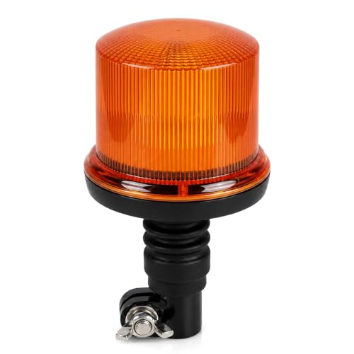 Yuanjoy Gyrophare 20 LED, voyant de voiture 20W, gyrophare orange, 4 modes de flash et 3 modes rotatifs + 1 croisière 12V-24V DC IP67 pour remorque, camion, caravane, fourgon