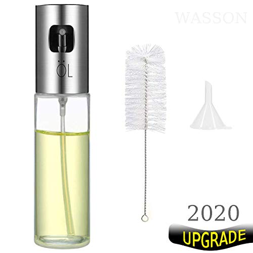 【2020 Upgrade】Oil Sprayer Stainless Steel Olive Oil Mister Dispenser for Cooking 100ml Refillable