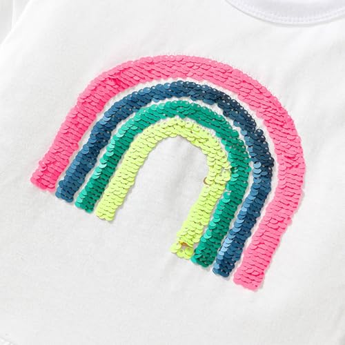 Image of HILEELANG Toddler Girl Summer Short Outfit Sets Cotton Short Sleeve Tops Tees Shorts Clothing Sets