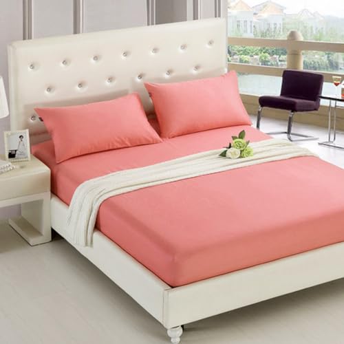 Protège-matelas 200x220cm en coton rose pour stopper l'usure et les taches de literie