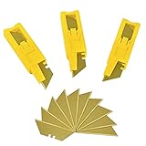 abobo EDGE Utility Knife Blades Gold Titanium Coated & Recycled Dispenser - Longer Life blades 3X10 Pack
